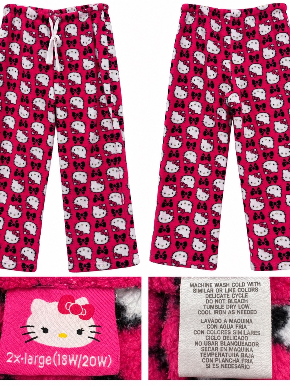 Hello Kitty Pink Fleece Pajama Pants – Size 2X